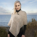A10107 Color SKIDDAW Buttoned Irish Cable Knit Poncho Lifestyle Gaelsong