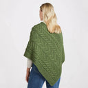 
A10109 MEADOW GREEN Color Super Soft Merino Ladies Irish Poncho Back Gaelsong
