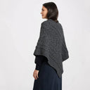 A10109 CHARCOAL Color Super Soft Merino Ladies Irish Poncho Back Side Gaelsong