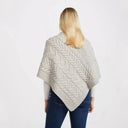A10109 MISTY GREY Color Super Soft Merino Ladies Irish Poncho Back View Gaelsong