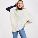 A10109 NATURAL WHITE Color Super Soft Merino Ladies Irish Poncho Lifestyle Gaelsong