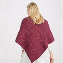 
A10109 Color JAM RED SuperSoft Merino Ladies Irish Poncho Shop online On Gaelsong