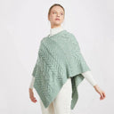 A10109 Color SEAFOAM GREEN SuperSoft Merino Ladies Irish Poncho Shop online On Gaelsong