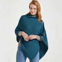 A10110 Color Misty BLUE SuperSoft Merino Wool Irish Poncho with Buttons Gaelsong

