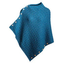 A10110 Color Misty BLUE SuperSoft Merino Wool Irish Poncho with Buttons Gaelsong
