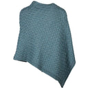 A10110 Color TEAL BLUE SuperSoft Merino Wool Irish Poncho with Buttons Gaelsong
