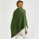 A10110 Color MEADOW GREEN SuperSoft Merino Wool Irish Poncho with Buttons Back Side Gaelsong
