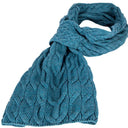 A10111 TEAL BLUE Women's Pull Through Cable Knit Shawl Gaelsong
