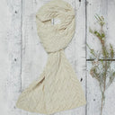 A10111 NATURAL WHITE Women's Pull Through Cable Knit Shawl Studio Gaelsong
