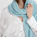 Women's Lightweight Lambswool Irish Shawl Light Blue Gaelsong