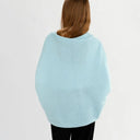 Women's Lightweight Lambswool Irish Shawl Light Blue Back View Gaelsong