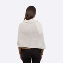Women's Lightweight Lambswool Irish Shawl White Back View Gaelsong