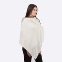 Women's Lightweight Lambswool Irish Shawl White Side View Gaelsong