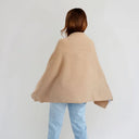 Women's Lightweight Lambswool Irish Shawl Camel Back View Gaelsong