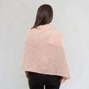Women's Lightweight Lambswool Irish Shawl Pink Back View Gaelsong