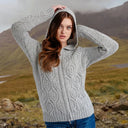A20087 Aran Tree of Life Hoodie Natural Grey Gaelsong
