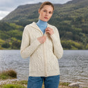 A20087 Aran Tree of Life Hoodie Natural White Gaelsong
