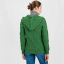 A20087 Aran Tree of Life Hoodie Green Back View Gaelsong

