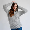 A20087 Aran Tree of Life Hoodie Grey Gaelsong
