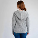 A20087 Aran Tree of Life Hoodie Grey Back View Gaelsong
