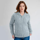A20087 Aran Tree of Life Hoodie Grey Gaelsong
