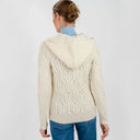 A20087 Aran Tree of Life Hoodie Natural White Back View Gaelsong
