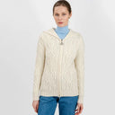 A20087 Aran Tree of Life Hoodie Natural White Gaelsong
