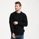 A20182 BLACK Colour Heavyweight Traditional Irish Fisherman Sweater Lifestyle Gaelsong