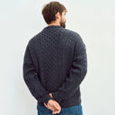 A20182 CHARCOAL Colour Heavyweight Traditional Irish Fisherman Sweater Back Side Gaelsong