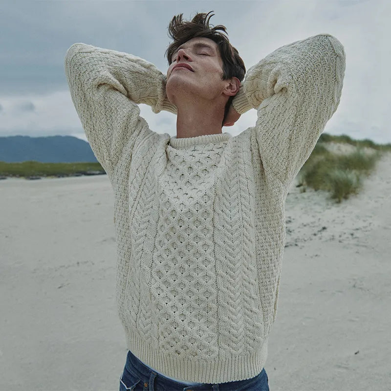 Heavyweight Traditional Irish Fisherman Sweater | 100% Merino Wool