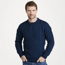A20182 TEAL BLUE Colour Heavyweight Traditional Irish Fisherman Sweater Gaelsong