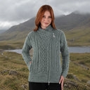 A20183 Ladies Side Zip Aran Cardigan Gaelsong
