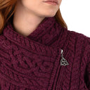 Ladies Side Zip Aran Cardigan
