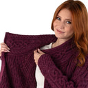 Ladies Side Zip Aran Cardigan