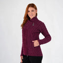 Ladies Side Zip Aran Cardigan