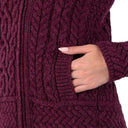 Ladies Side Zip Aran Cardigan