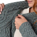 A20183 Ladies Side Zip Aran Cardigan Skylight Gaelsong

