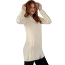 A20189 Celtic Zip Aran Wool Coatigan Zip Side View Gaelsong
