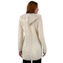 A20189 Celtic Zip Aran Wool Coatigan Zip Back View Gaelsong

