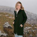 A20189 Celtic Zip Aran Wool Coatigan Green Gaelsong
