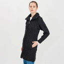 A20196 Double Collar Zip Irish Cardigan Charcoal Gaelsong
