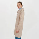 A20196 Double Collar Zip Irish Cardigan Parsnip Side View Gaelsong
