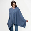 A20216 Asymmetrical Irish Lambswool Shawl Army Blue Gaelsong
