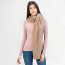 A20216 Asymmetrical Irish Lambswool Shawl Camel Gaelsong
