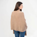 A20216 Asymmetrical Irish Lambswool Shawl Camel Back View Gaelsong
