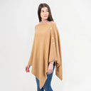 A20216 Asymmetrical Irish Lambswool Shawl Camel Gaelsong
