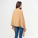 A20216 Asymmetrical Irish Lambswool Shawl Camel Back View Gaelsong
