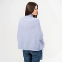 A20216 Asymmetrical Irish Lambswool Shawl Light Blue Back View Gaelsong
