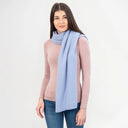 A20216 Asymmetrical Irish Lambswool Shawl Light Blue Gaelsong
