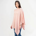 A20216 Asymmetrical Irish Lambswool Shawl Pink Gaelsong
